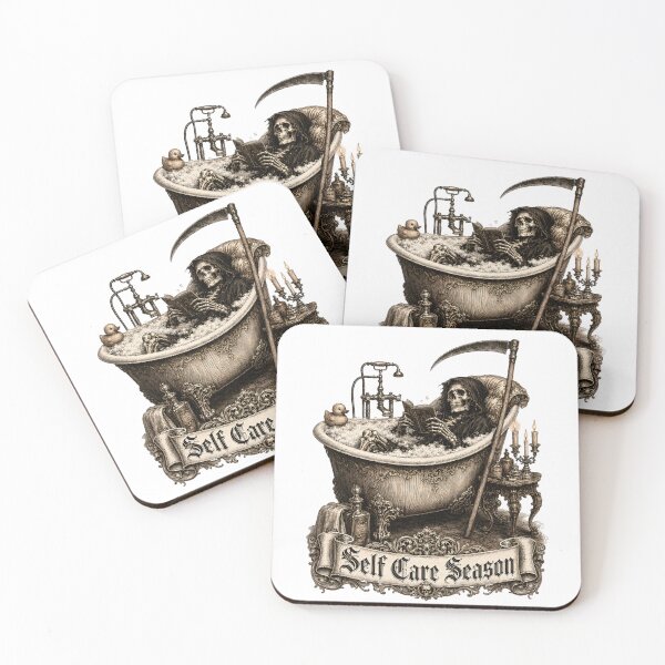 Item preview, Self Care Season Grim Reaper Bath Funny Gothic Dark Humor Skeleton Bathtub designed and sold by Martin's_Design.