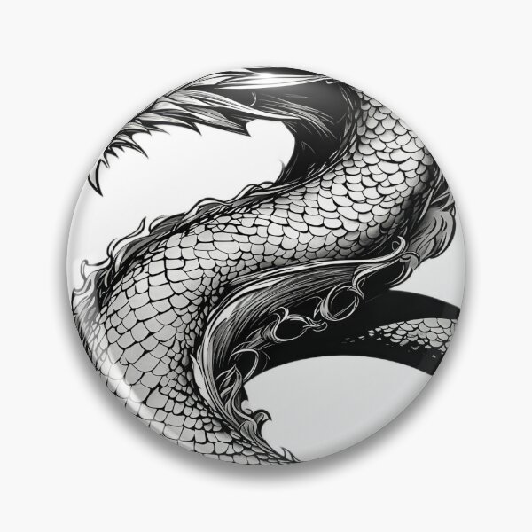Item preview, Fierce Monochrome Eastern Dragon – Intricate Fantasy Serpent Illustration designed and sold by Artisan Finds Online.