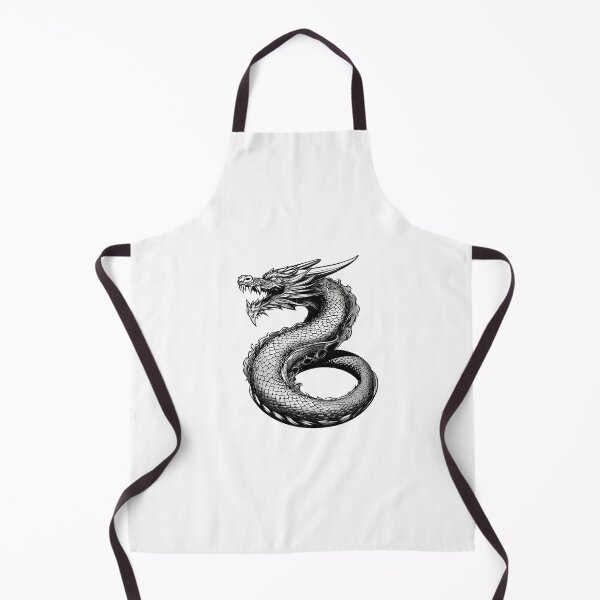 Item preview, Fierce Monochrome Eastern Dragon – Intricate Fantasy Serpent Illustration designed and sold by Artisan Finds Online.