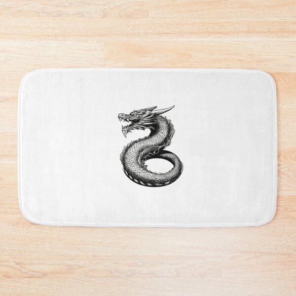 Item preview, Fierce Monochrome Eastern Dragon – Intricate Fantasy Serpent Illustration designed and sold by Artisan Finds Online.