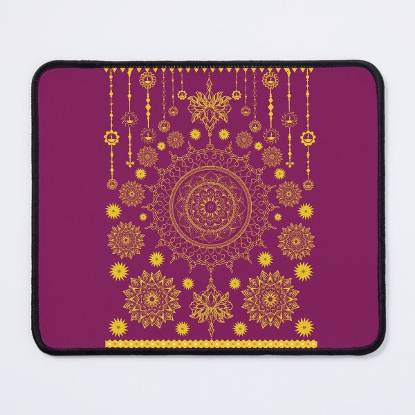 Item preview, Traditional Indian Diwali Diya Mandala Maroon Gold designed and sold by Rehnair.