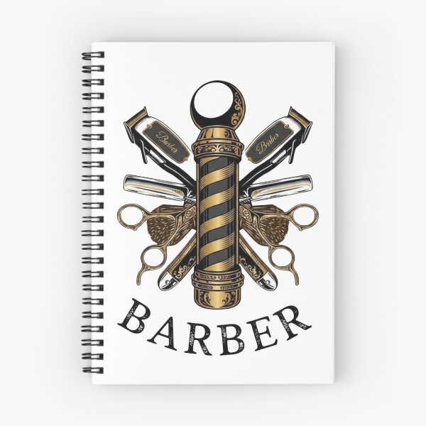 Item preview, Vintage Barber Pole Logo with Crossed Hair Clippers and Scissors designed and sold by Barber MD Culture.