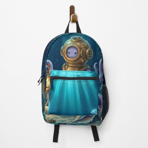 Item preview, Deep Sea Explorer Octopus – Underwater Adventure Fantasy Wall Art designed and sold by ZyxDes.