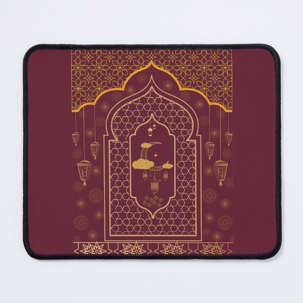 Item preview, Traditional Maroon Gold Islamic Arch Lanterns Crescent Moon designed and sold by Rehnair.