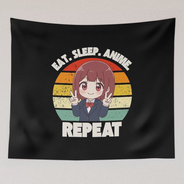 Item preview, Eat. Sleep. Anime. Repeat Anime Girl Design designed and sold by OldSkullDesigns.