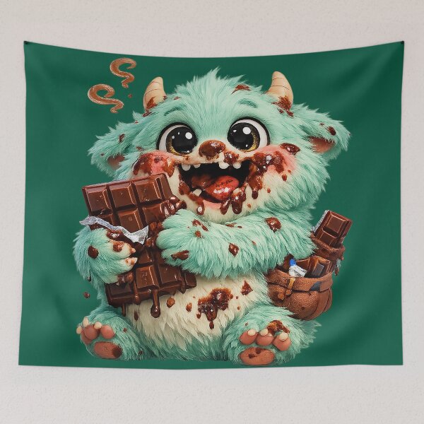 Item preview, Mint green fluffy monster designed and sold by FluffyGallery.