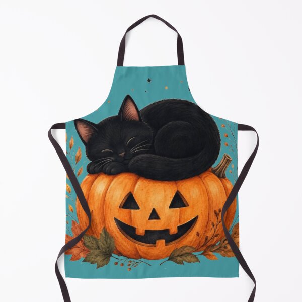 Item preview, Cozy Black Cat Sleeping on Pumpkin Cute Halloween Watercolor designed and sold by HopeAndHustle.
