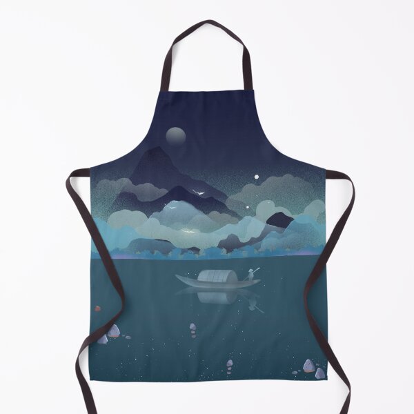 Item preview, Dreamy Midnight Boat Moonlit Lake Fantasy Landscape designed and sold by Rehnair.