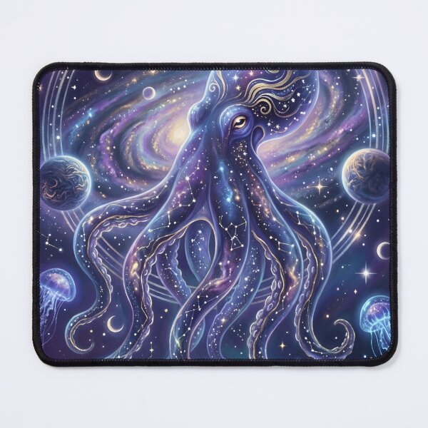 Item preview, Celestial Octopus – Cosmic Ocean Fantasy Galaxy Wall Art designed and sold by ZyxDes.