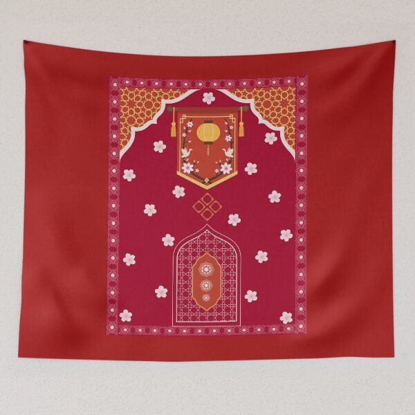 Item preview, Vintage Lantern and Cherry Blossoms Ornate Traditional Architectur designed and sold by Rehnair.