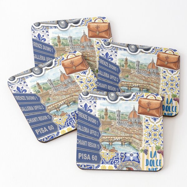 Item preview, La Dolce Vita Italian Watercolor Collage Art designed and sold by Modern-Heritage.