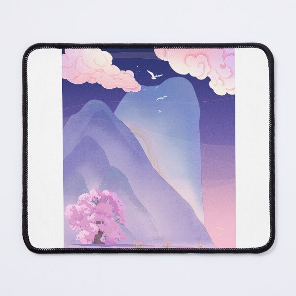 Item preview, Vintage Oriental Blue Mountains Dreamy Anime Cloud Landscape designed and sold by Rehnair.