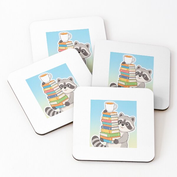 Item preview, Cute Raccoon Building a Tower of School Books | Funny School Sticker designed and sold by OksArtStudio.