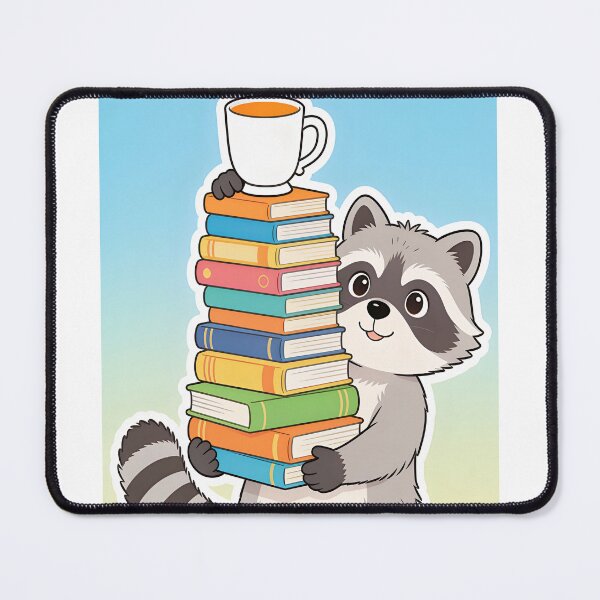 Item preview, Cute Raccoon Building a Tower of School Books | Funny School Sticker designed and sold by OksArtStudio.