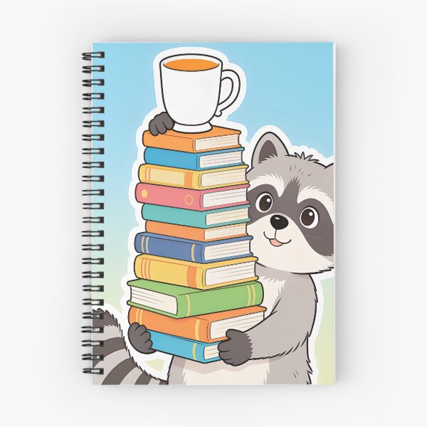 Item preview, Cute Raccoon Building a Tower of School Books | Funny School Sticker designed and sold by OksArtStudio.