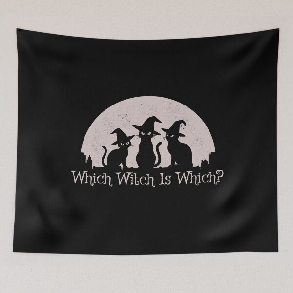 Item preview, Which Witch Is Which? Funny Halloween Black Cat Design designed and sold by clickbongski.