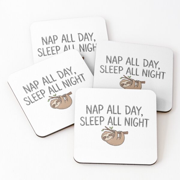 Item preview, Nap All Day Sleep All Night Cute Sloth Funny Lazy Quote designed and sold by mackartist.