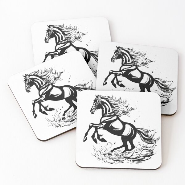 Item preview, Majestic Rearing Stallion – Monochrome Splash Art Illustration designed and sold by Artisan Finds Online.