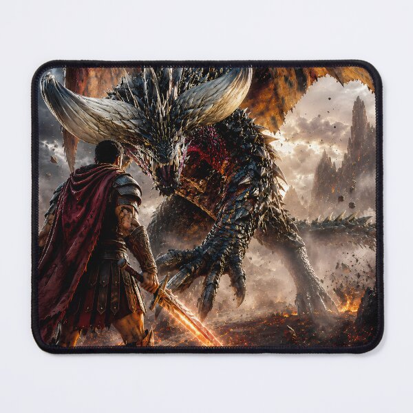 Item preview, Dragon vs Gladiator - Epic Fantasy Battle Art designed and sold by zakvisuals.