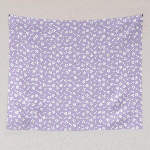 Item preview, Lavender And White Dog Paw And Bone Pattern designed and sold by pattern-archive.