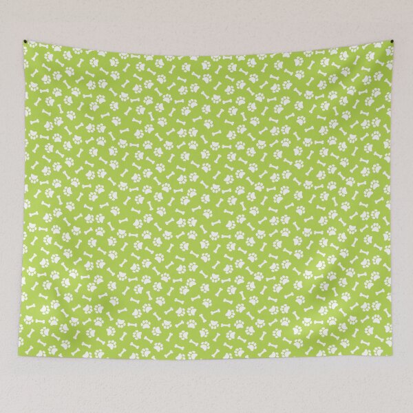 Item preview, Lime And White Dog Paw And Bone Pattern designed and sold by pattern-archive.