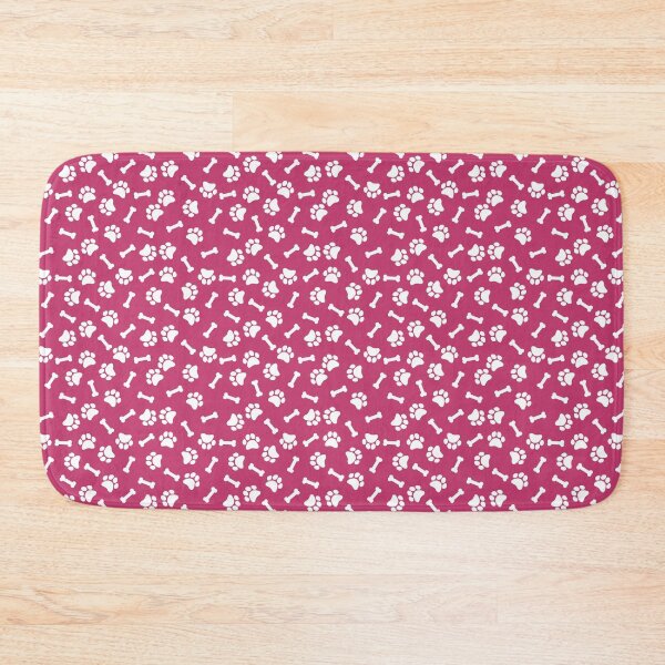 Item preview, Magenta And White Dog Paw And Bone Pattern designed and sold by pattern-archive.