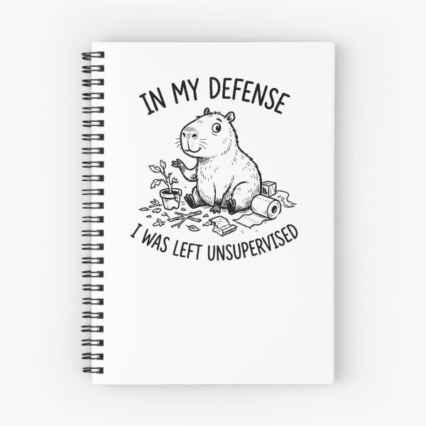 Item preview, In My Defense I Was Left Unsupervised Funny Capybara Line Art designed and sold by Yellowriversss.