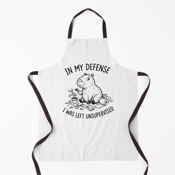Item preview, In My Defense I Was Left Unsupervised Funny Capybara Line Art designed and sold by Yellowriversss.