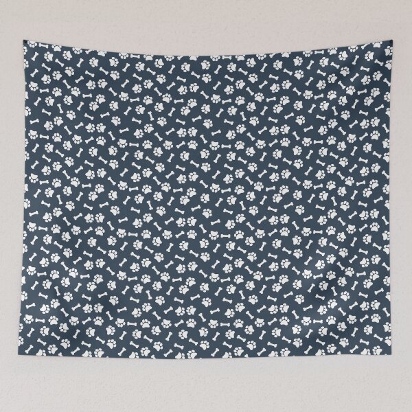 Item preview, Navy And White Dog Paw And Bone Pattern designed and sold by pattern-archive.