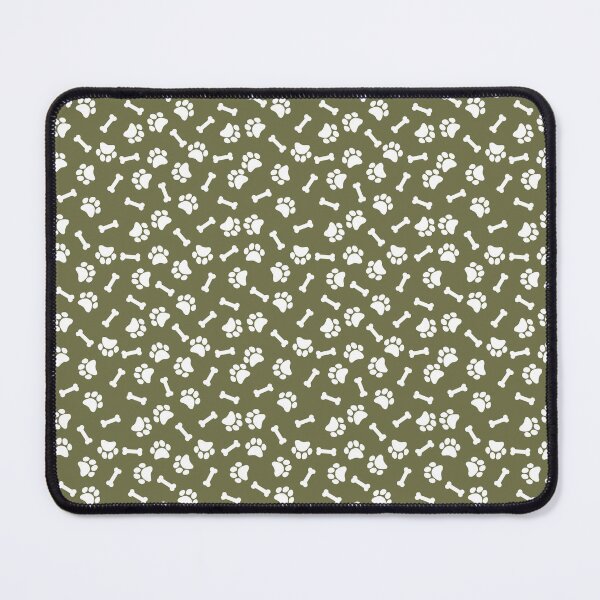 Item preview, Olive And White Dog Paw And Bone Pattern designed and sold by pattern-archive.