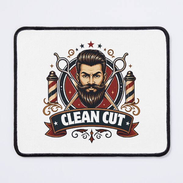 Item preview, Vintage Clean Cut Bearded Man Barber Badge Design designed and sold by Barber MD Culture.