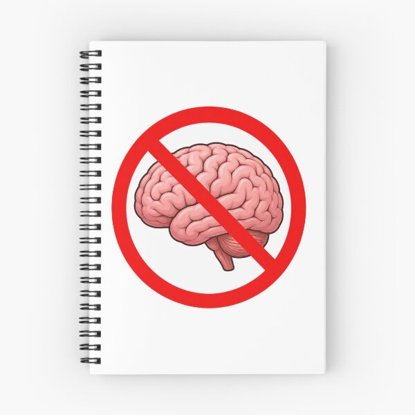 Item preview, No Brain Funny Sarcastic Anti Brain Humor Design designed and sold by MonkiFlipp.