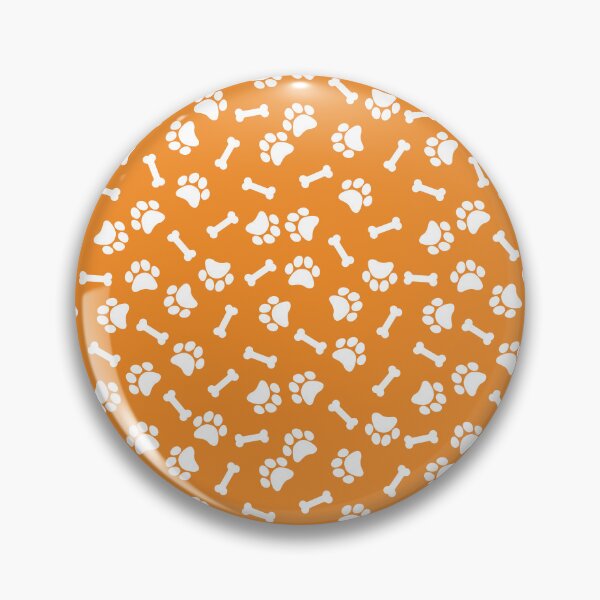Item preview, Orange And White Dog Paw And Bone Pattern designed and sold by pattern-archive.