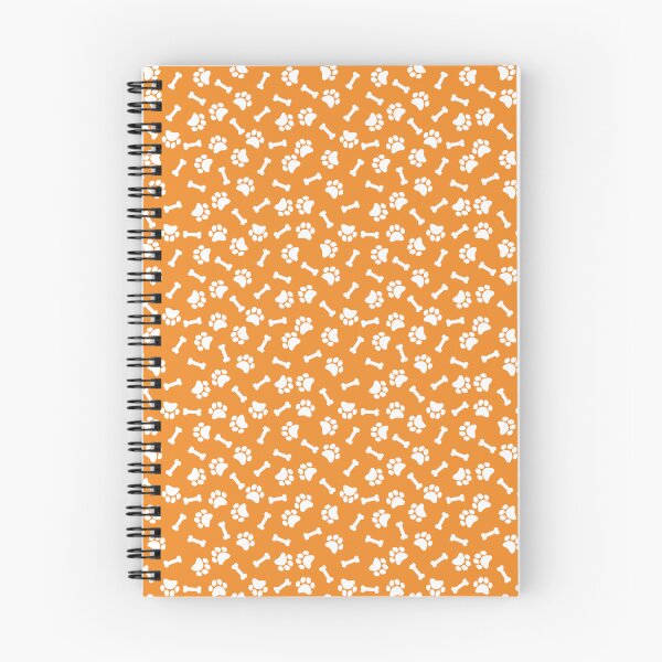 Item preview, Orange And White Dog Paw And Bone Pattern designed and sold by pattern-archive.