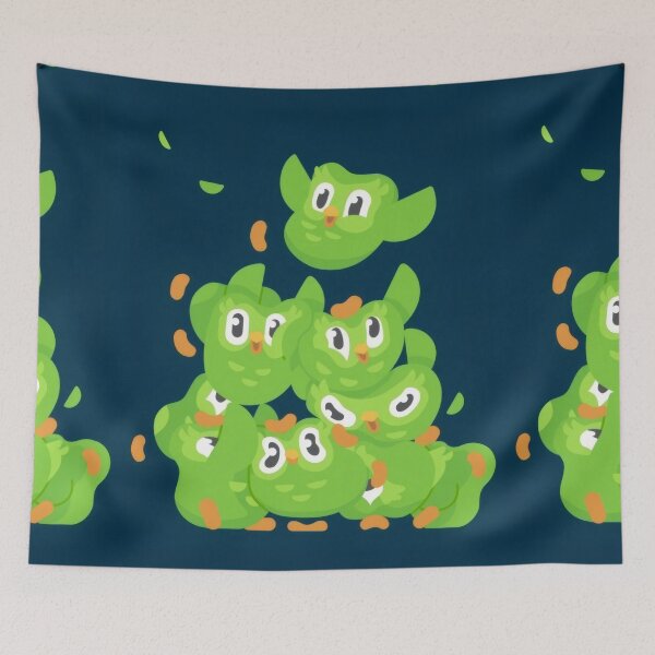 Item preview, Cute Green Owls Cartoon Pile - Funny Language Learning Mascot Chaos Sticker designed and sold by Billy Morfo™.