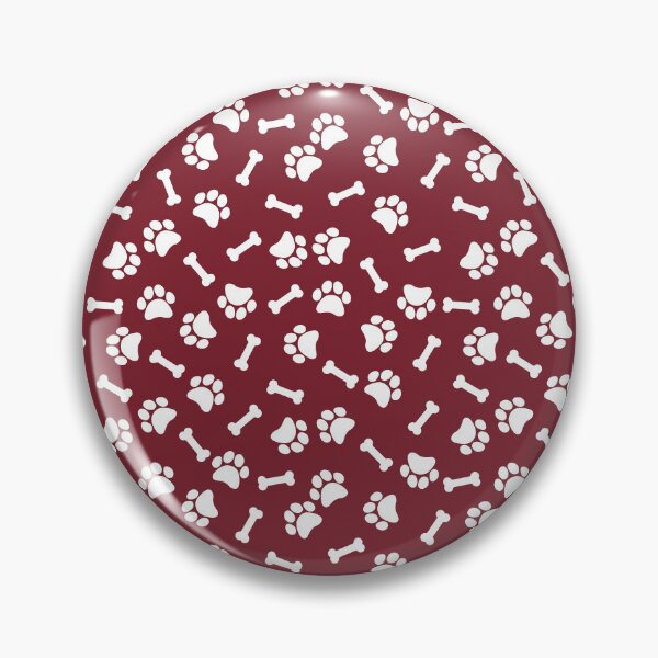 Item preview, Red And White Dog Paw And Bone Pattern designed and sold by pattern-archive.