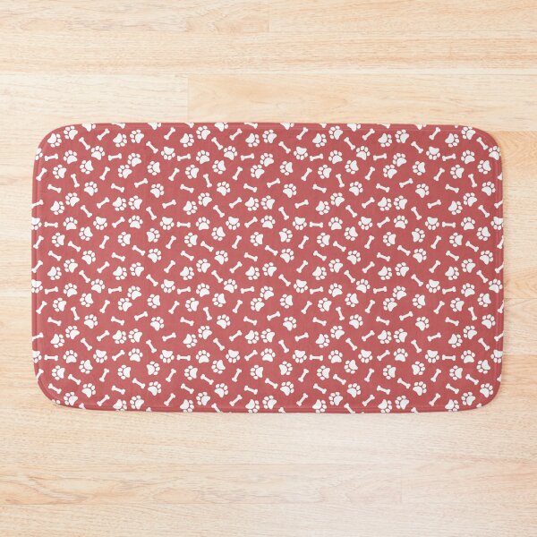 Item preview, Pastel Red And White Dog Paw And Bone Pattern designed and sold by pattern-archive.
