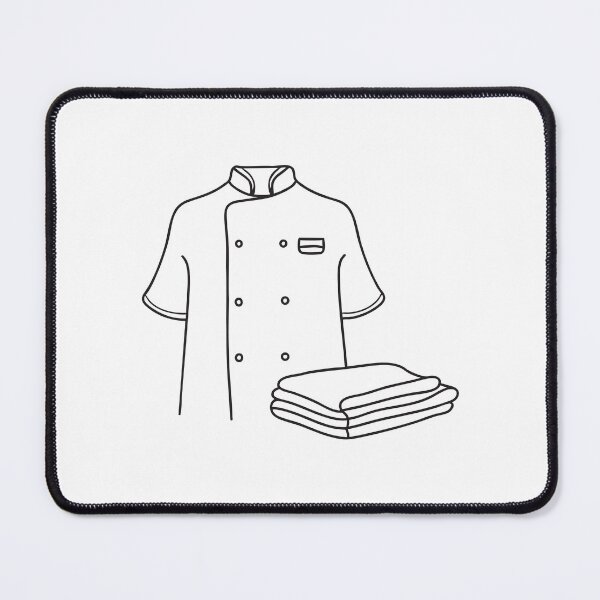 Item preview, A chef’s folded uniform laid next to a white apron designed and sold by rasagamastore.