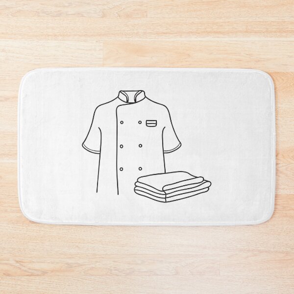 Item preview, A chef’s folded uniform laid next to a white apron designed and sold by rasagamastore.