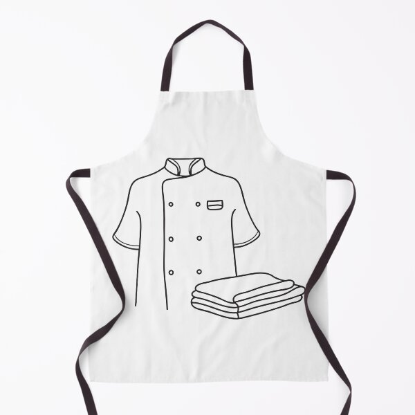 Item preview, A chef’s folded uniform laid next to a white apron designed and sold by rasagamastore.