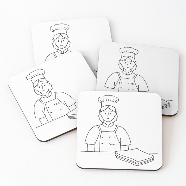 Item preview, A white apron beside a neatly folded chef uniform designed and sold by rasagamastore.