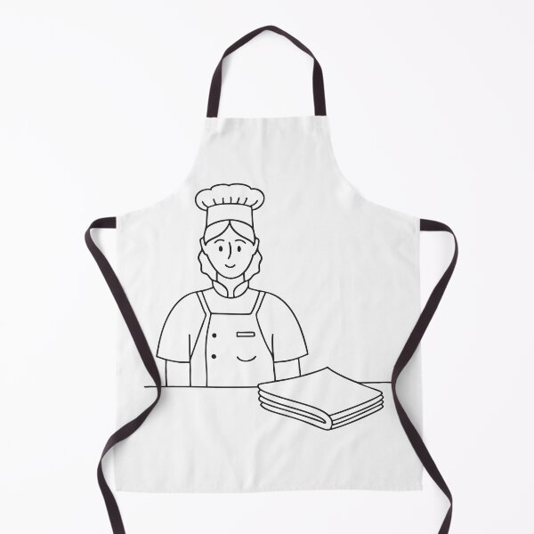 Item preview, A white apron beside a neatly folded chef uniform designed and sold by rasagamastore.