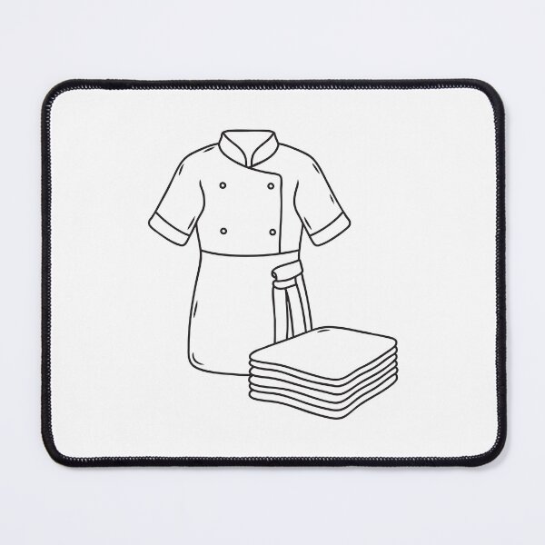 Item preview, A chef outfit folded next to an apron on the table designed and sold by rasagamastore.
