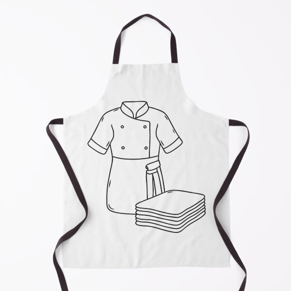 Item preview, A chef outfit folded next to an apron on the table designed and sold by rasagamastore.
