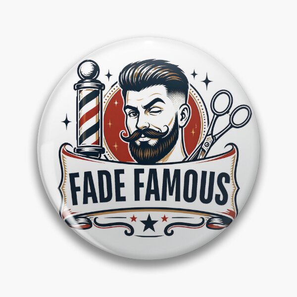 Item preview, Vintage Fade Famous Bearded Man Barber Badge Design designed and sold by Barber MD Culture.
