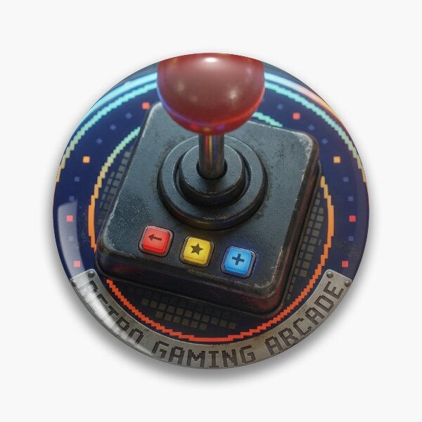 Item preview, Retro Arcade Joystick Neon Emblem designed and sold by GrzywaM.