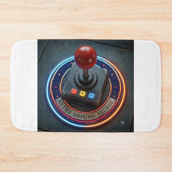 Item preview, Retro Arcade Joystick Neon Emblem designed and sold by GrzywaM.