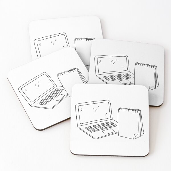 Item preview, A laptop resting next to a blank notepad designed and sold by rasagamastore.