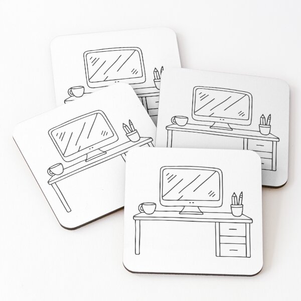 Item preview, A desk containing only a pencil and notebook, no computer designed and sold by rasagamastore.