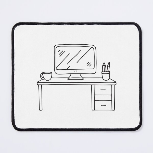 Item preview, A desk containing only a pencil and notebook, no computer designed and sold by rasagamastore.